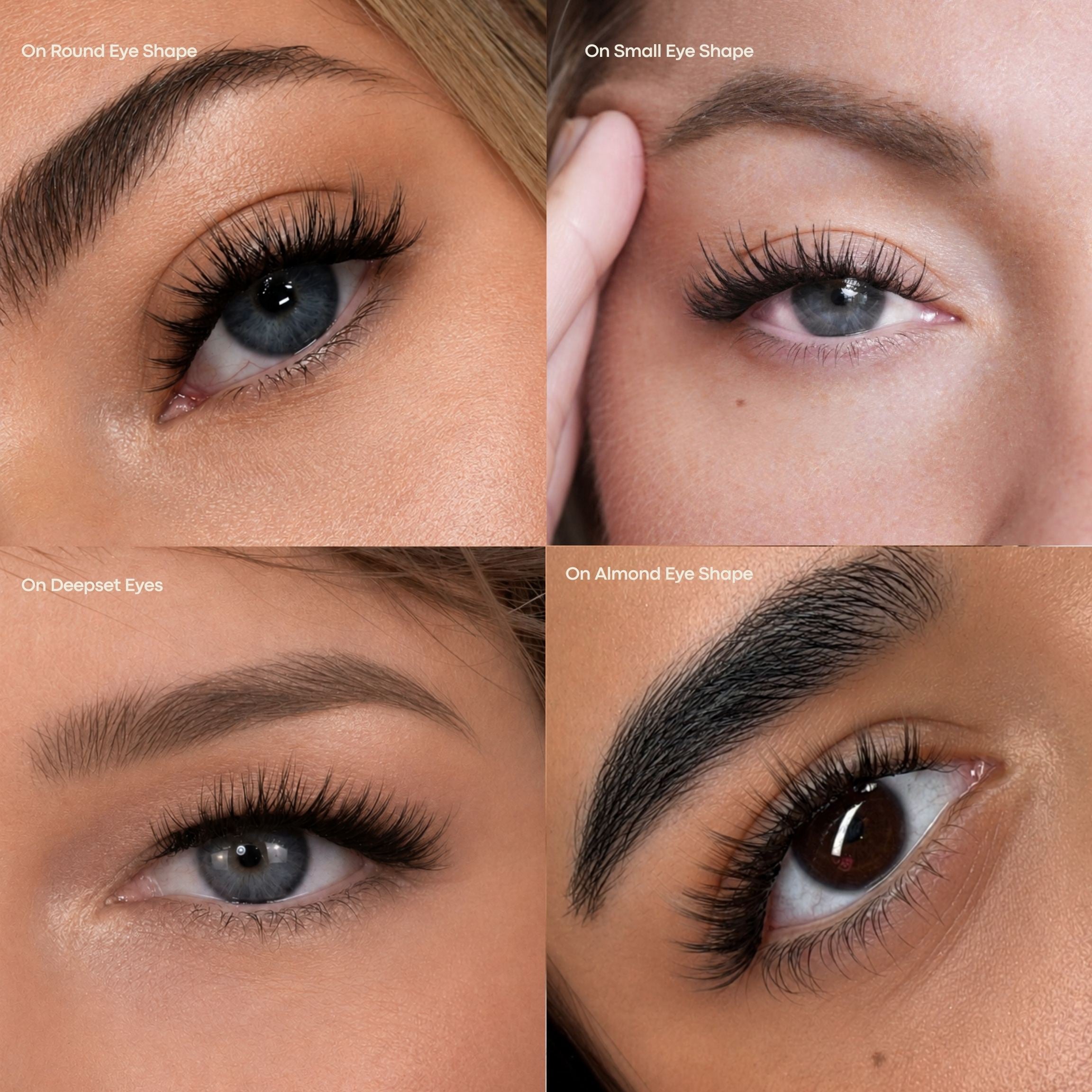 soft wispy lash extensions on models