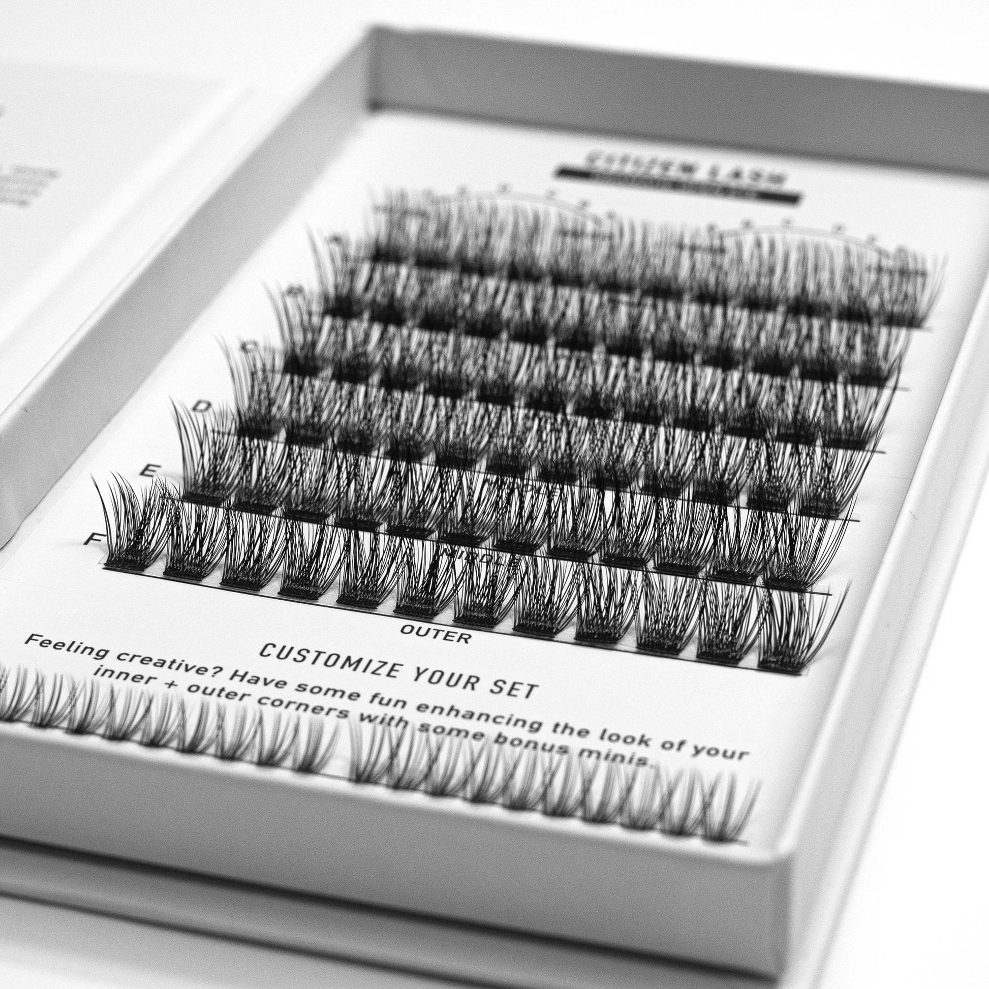 close up of Dramatic Open Eye diy eyelash extension temporary lash set